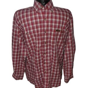 Browning Red and White Plaid Men's Button Down Shirt M